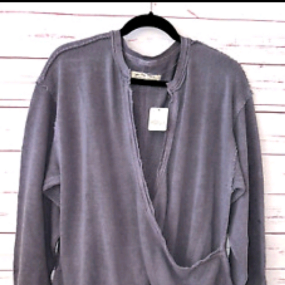 Free People🔖NWT Anyway Tee|Longsleeve| Fallen Fig - Picture 2 of 5